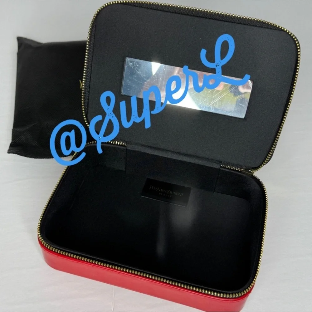 NEW YSL Yves Saint Laurent Beauty Rouge Vanity Case Makeup Bag Red - Picture 3 of 7